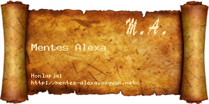 Mentes Alexa névjegykártya
